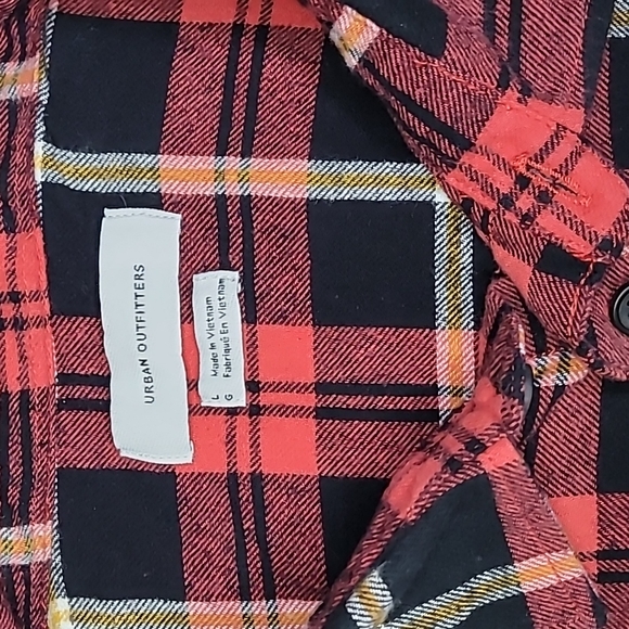 URBAN OUTFITTERS ▪︎ MEN'S PLAID FLANNEL TOP ▪︎ SIZE L - Picture 9 of 10